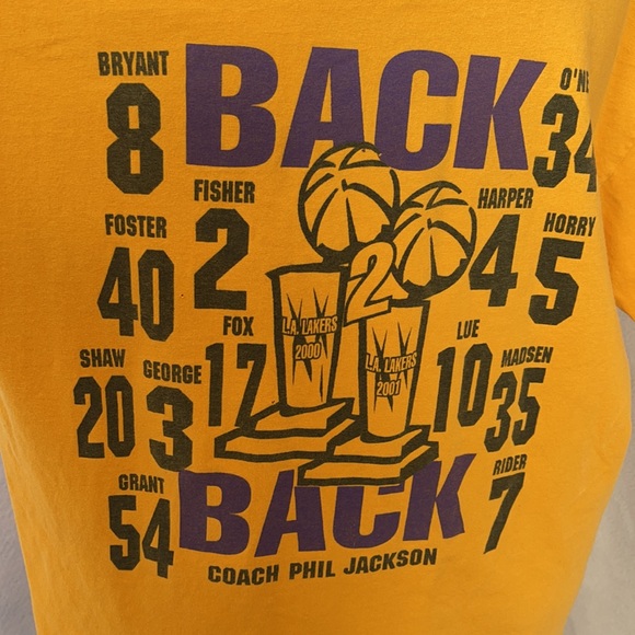 2001 World Champion LA Lakers Back to Back T-Shirt - Picture 5 of 12